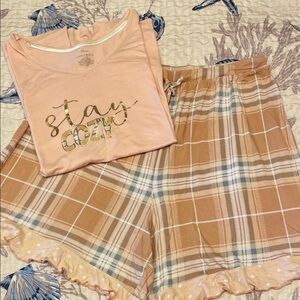 Love Chill Peach Pajama Set, NWOT